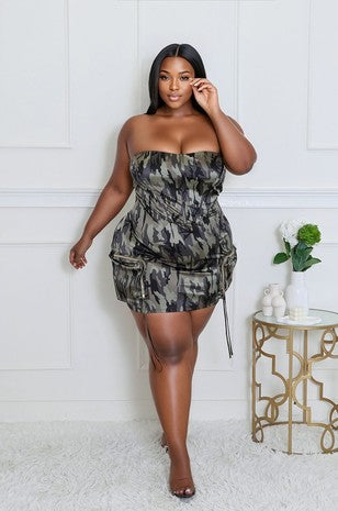 Camo Allure Strapless Mini